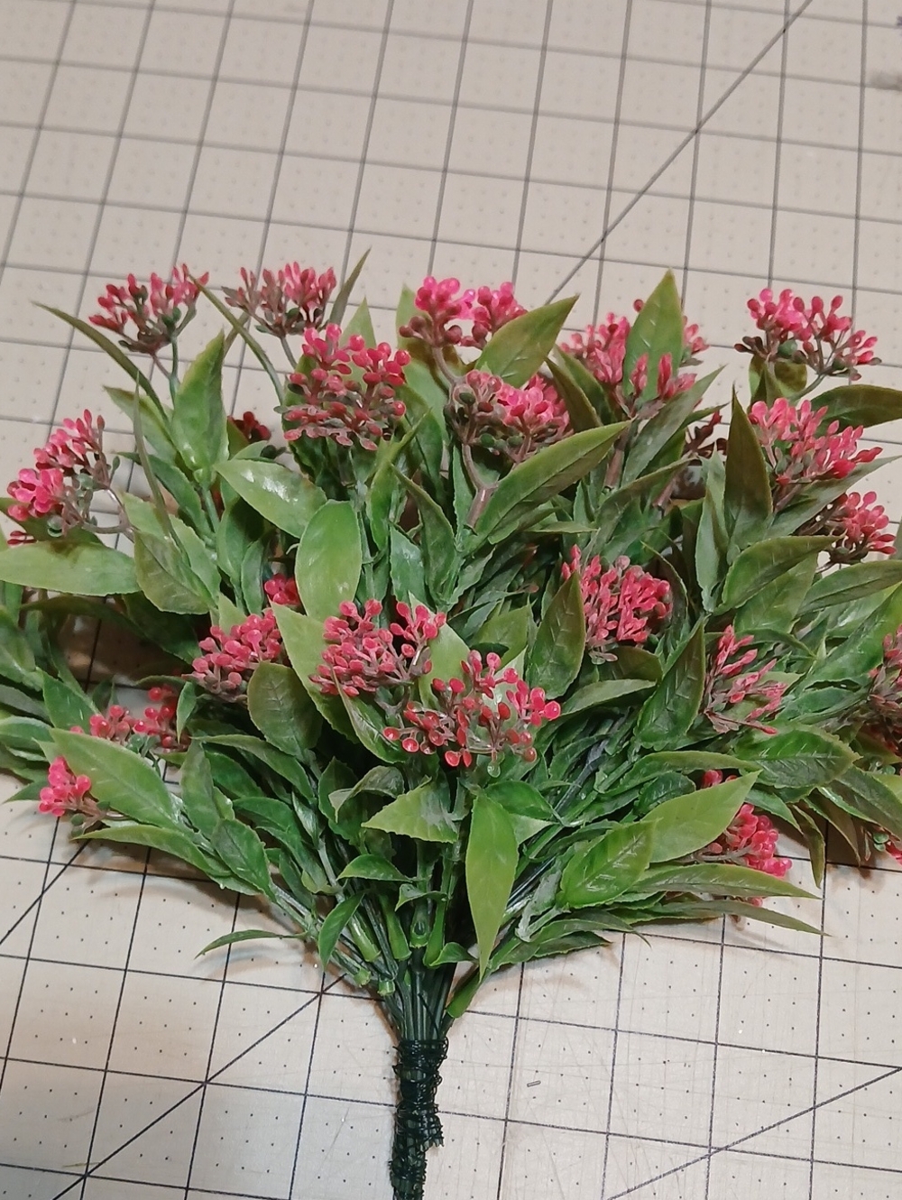 Greenery W/Pink Artificial Floral Stem Bouquet